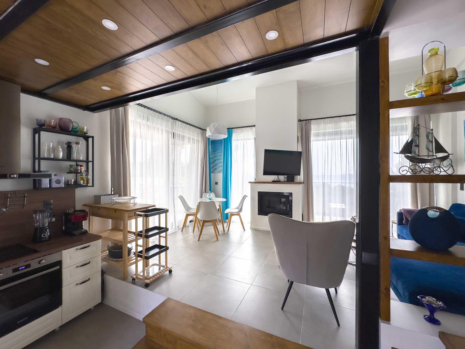 Luxury villa interior in Skiathos Greece offering a comfortable base for exploring the island's 60 beaches