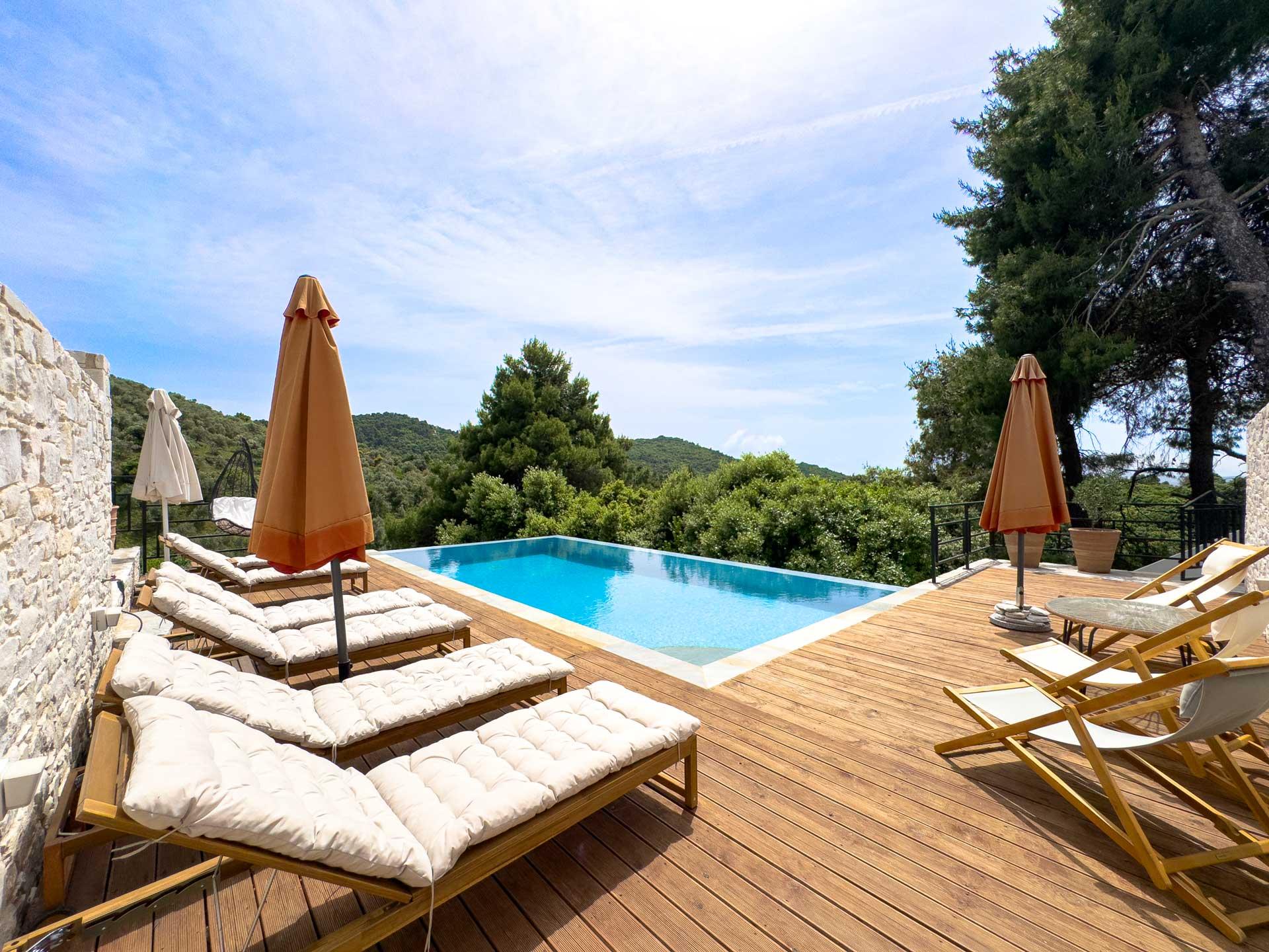 Private Infinity Pool overlooking Aegean Sea in Skiathos